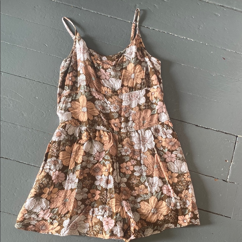 Floral Spaghetti Strap Romper